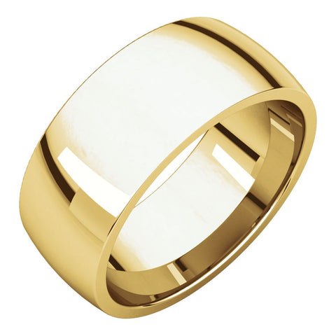 14k Yellow Gold 8mm Light Comfort Fit Band, Size 13