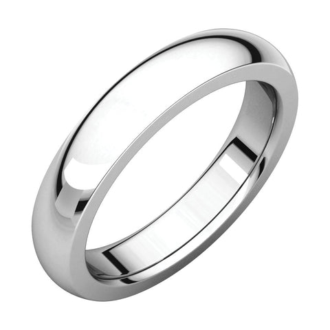 14k White Gold 4mm Heavy Comfort Fit Band, Size 7
