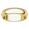 14k Yellow Gold 5mm Milgrain Band, Size 14