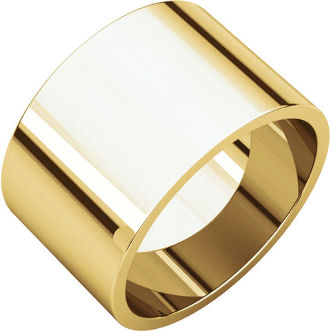 14k Yellow Gold 12mm Flat Band, Size 9