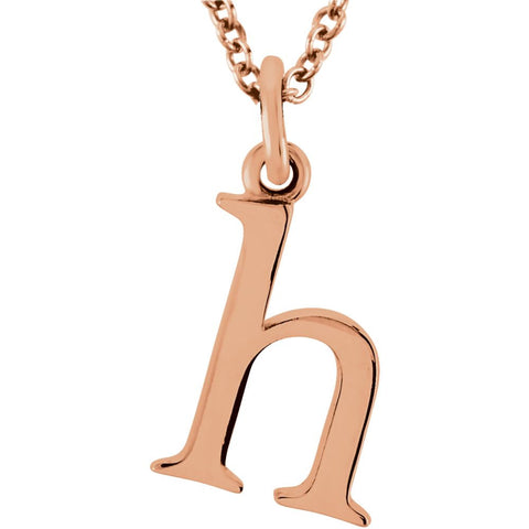 14k Rose Gold "h" Lowercase Initial 16" Necklace