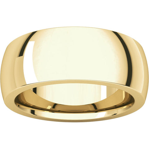 18k Yellow Gold 8mm Heavy Comfort Fit Band, Size 7