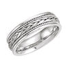 14K White Gold 6.75mm Hand-Woven Band Size 10
