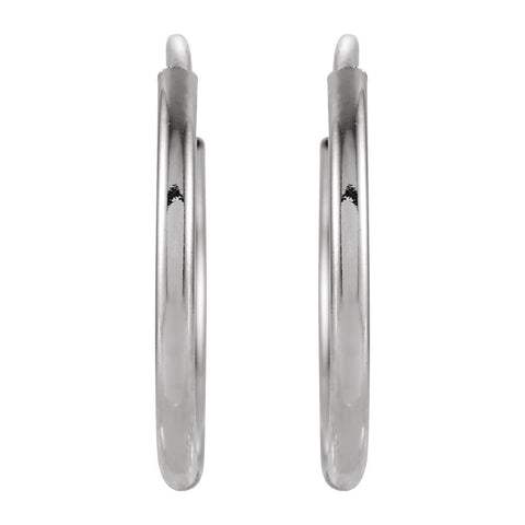 14k White Gold 12mm Endless Hoop Earrings