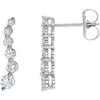14k White Gold Journey Diamond Earrings