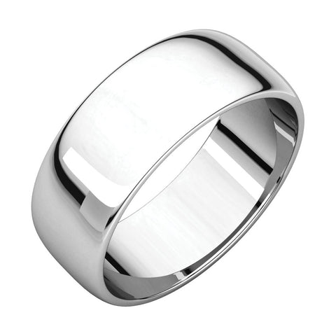 Platinum 7mm Half Round Light Band, Size 12