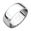 07.00 mm Light Half Round Band in 10K White Gold ( Size 11 )