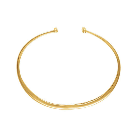 14k Yellow Gold Hinged Cuff Bar Bracelet 7"