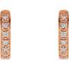 14k Rose Gold 1/10 CTW Diamond Hoop Earrings