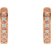 14k Rose Gold 1/10 CTW Diamond Hoop Earrings