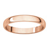 10k Rose Gold 3mm Half Round Light Band, Size 6