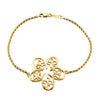 Floral & Butterfly Design Bracelet or Bracelet Trim (07.50 Inch) in 14K Yellow Gold