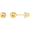 Ball Inverness Piercing Earrings in 24k Gold Plated Stainless Steel