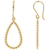 Teardrop Shaped Earrings in 14K Yellow Gold
