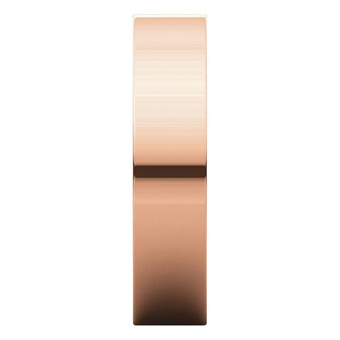 14k Rose Gold 5mm Flat Comfort Fit Band, Size 8
