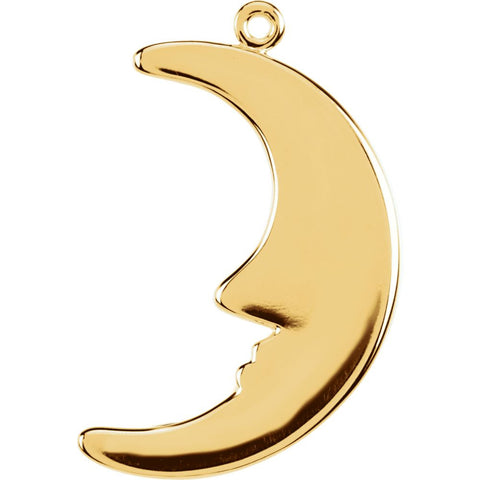 14k Yellow Gold Petite Half Moon Dangle