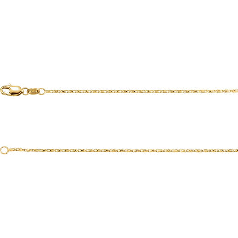 14k Yellow Gold 1mm Raso 16" Chain