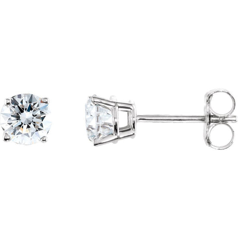 Sterling Silver 4mm Round Cubic Zirconia Earrings
