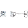 Pair of 3/4 CTTW Basket-Style Friction Post Stud Earring in 14k White Gold