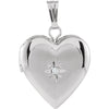 14K White Gold 13.5X12.75mm 0.010 CTW Diamond Heart Locket