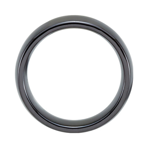 Black Ceramic 8mm Domed Band Size 7