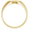 10k Yellow Gold 14x12mm Men's Signet Ring with Brush Finish, Size 10