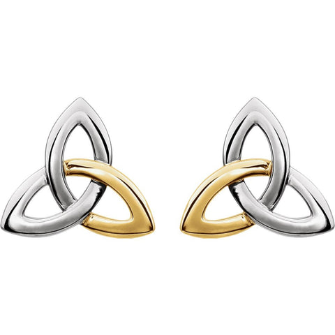 14k White Gold Celtic Earrings