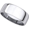 Platinum 7mm Half Round Light Band, Size 12