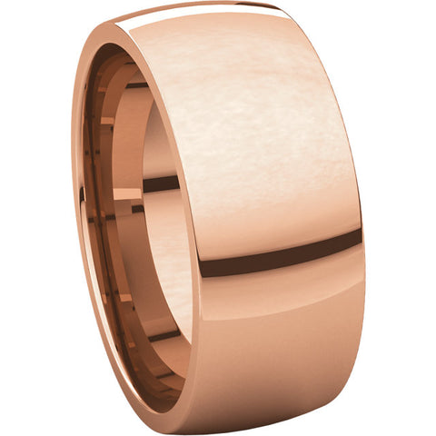 14k Rose Gold 8mm Light Comfort Fit Band, Size 14