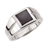 Sterling Silver 8mm Square Onyx Ring for Men, Size 11