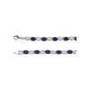 14k White Gold 7x5mm Oval Lab-Grown Blue Sapphire 7" Bracelet