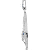 Sterling Silver Sapphire & 1/5 CTW Diamond Pendant