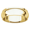 14k Yellow Gold 6mm Half Round Edge Band, Size 9