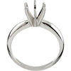 14k White Gold 11-11.4mm Round Heavy 6-Prong Engagement Ring Mounting, Size 6
