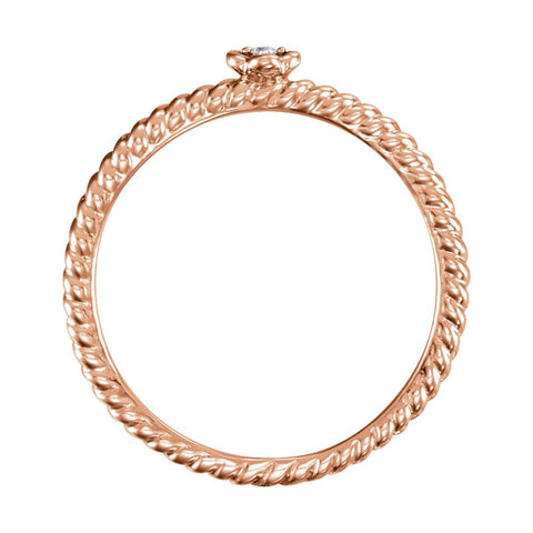 14k Rose Gold .01 CTW Diamond Stackable Ring