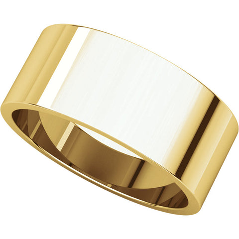 18k Yellow Gold 8mm Flat Band, Size 7.5
