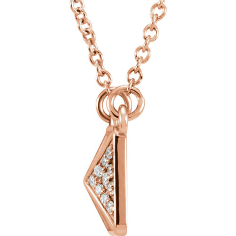 14k Rose Gold .05 CTW Diamond 16.5" Necklace