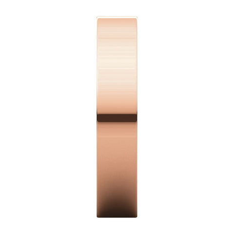 14k Rose Gold 4mm Flat Band, Size 9