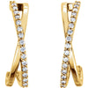14k Yellow Gold 1/6 CTW Diamond Criss Cross Earrings