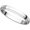 14k White Gold 2.5mm Flat Edge Band, Size 5.5