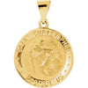 18.25 mm Hollow Round St. Christopher Medal in 14K Yellow Gold