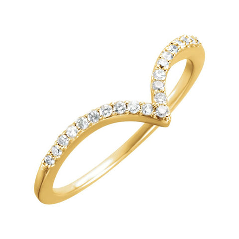 14k Yellow Gold 1/6 CTW Diamond "V" Ring Size 7