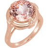 Genuine Morganite & Diamond Ring in 14K Rose Gold (Size 6)