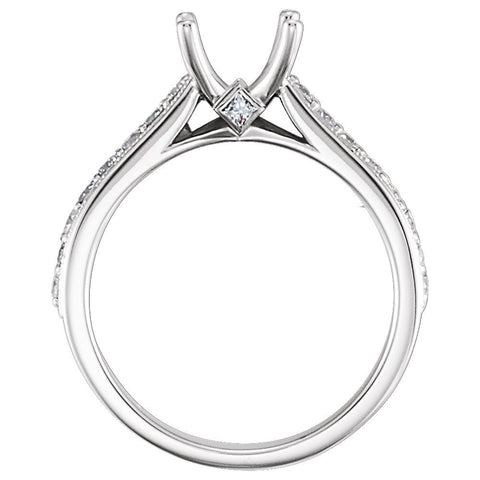 14k White Gold 3/4 CTW Diamond Engagement Ring, Size 7