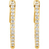 14k Yellow Gold 1 CTW Diamond Inside/Outside Hoop Earrings