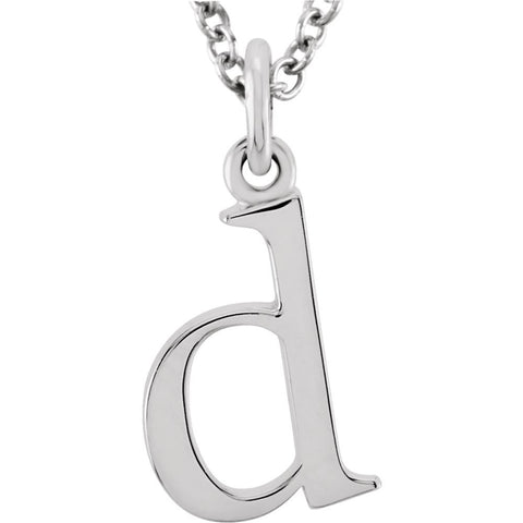 14k White Gold "d" Lowercase Initial 16" Necklace