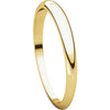 14k Yellow Gold 2.5mm Half Round Tapered Band, Size 7