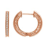 14k Rose Gold 1/5 ctw. Diamond Milgrain Hoop Earrings