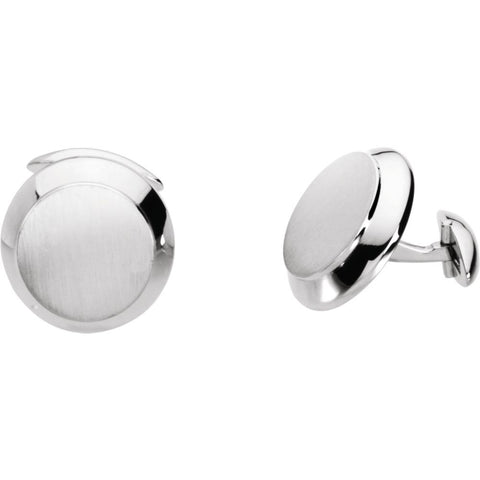 18k White Gold Men's Cuff Links