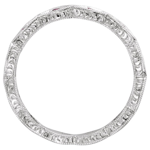 14k White Gold Ruby Anniversary Band Size 7